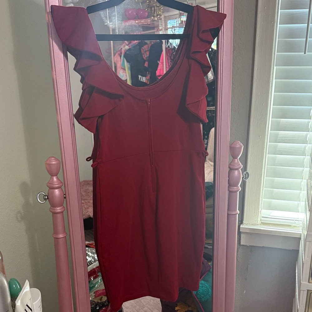Lulu's Chic Red Ruffle Mini Dress - Picture 4 of 6